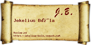 Jekelius Béla névjegykártya
